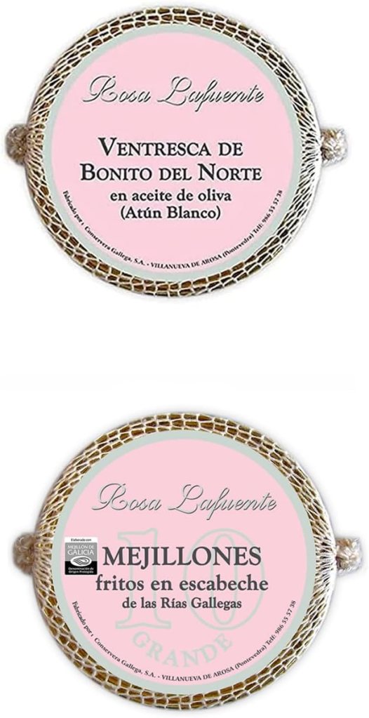 Ventresca de Bonito en Aceite de Oliva: Manjar del mar en cada bocado.

Mejillones en Escabeche: Combinación perfecta de sabores del mar y la tierra.